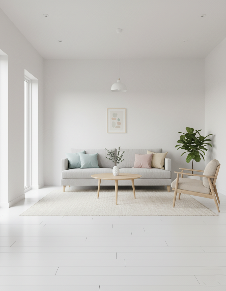 Beyaz Şık Laminat Parke