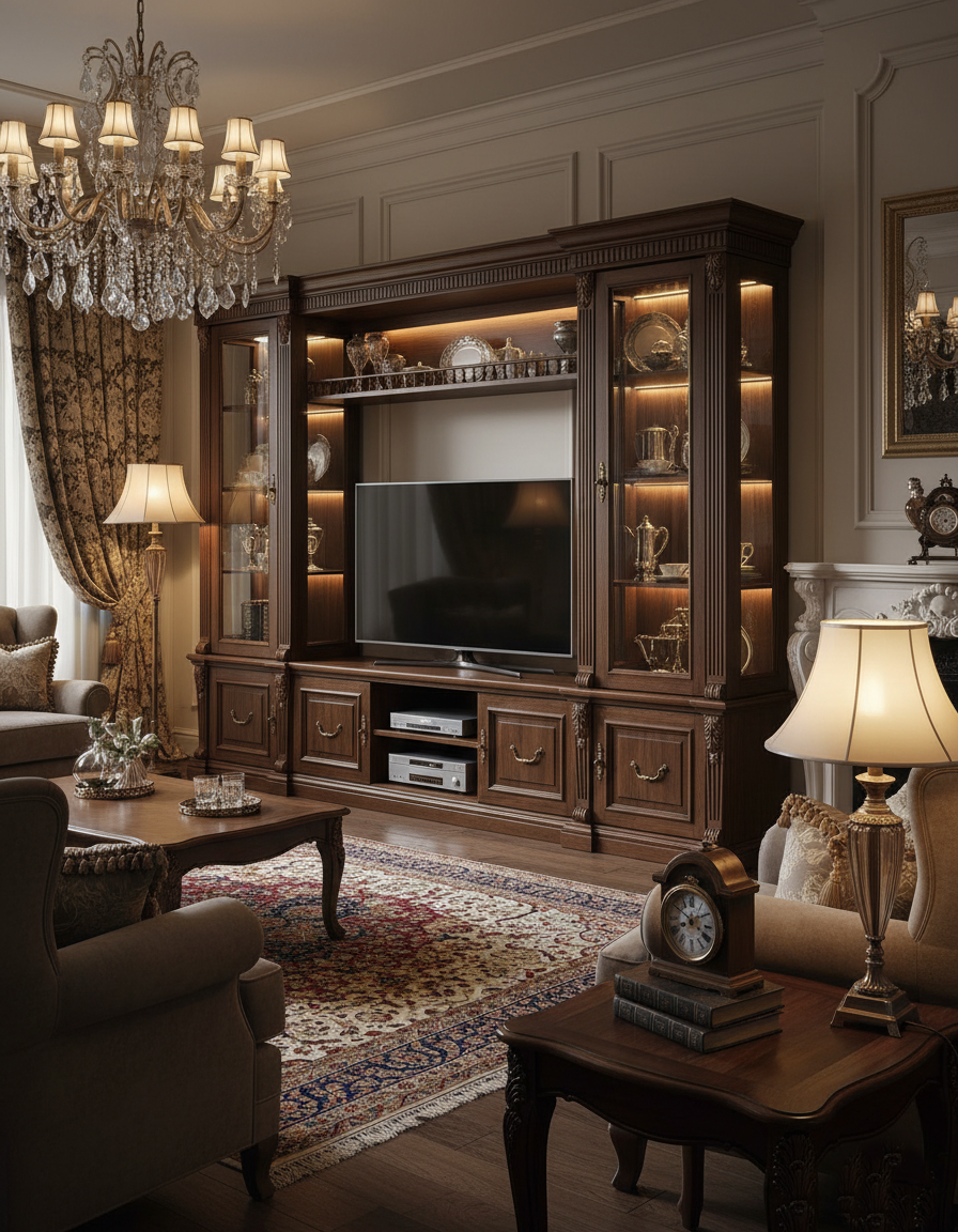 Klasik Ahşap TV Ünitesi